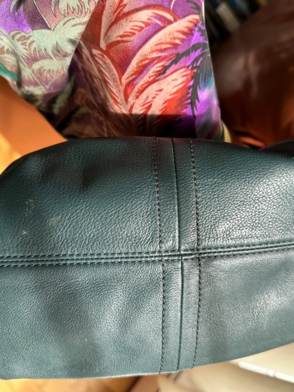 Banana Republic Leather Purse Cross Body Strap Teal Green